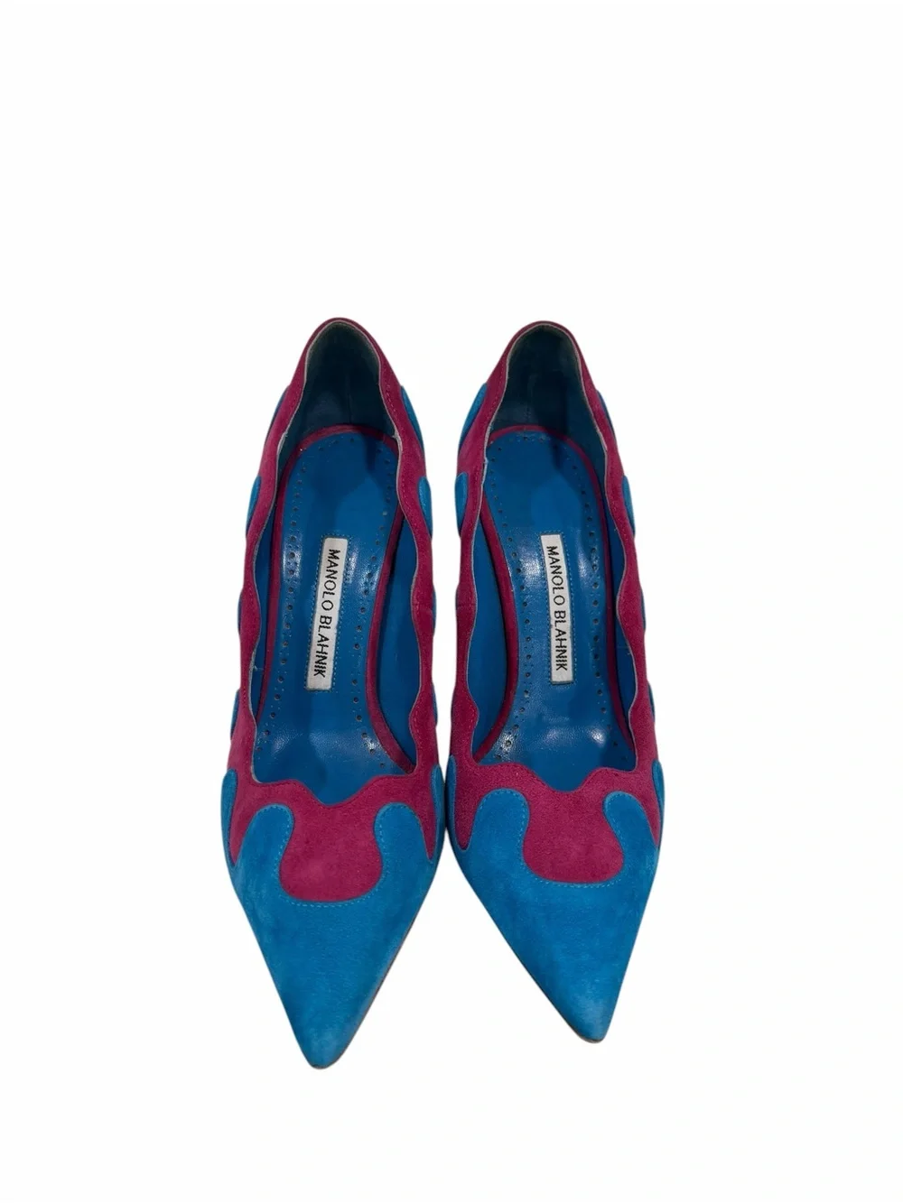 Manolo Blahnik Blue Purple Suede Ulderica Pumps